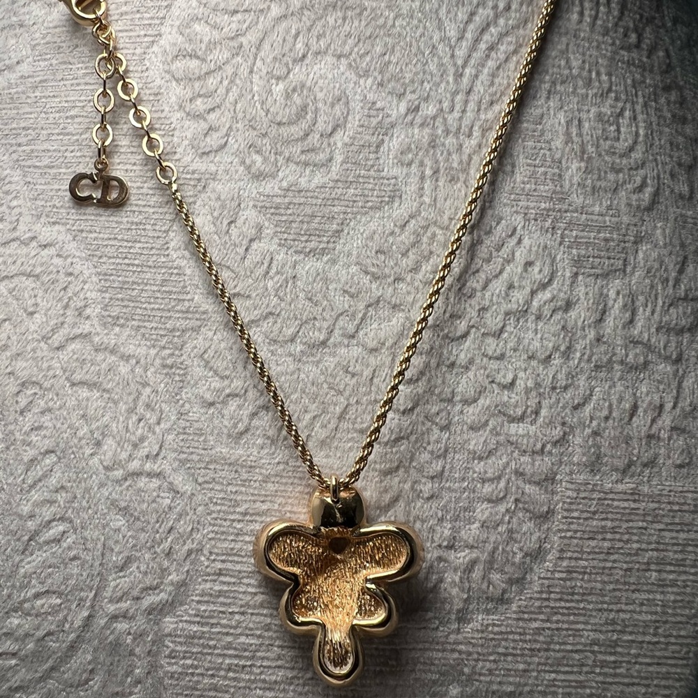 DIOR Floral Necklace vintage Authentic Gold and Silver - Picture 4 of 7
